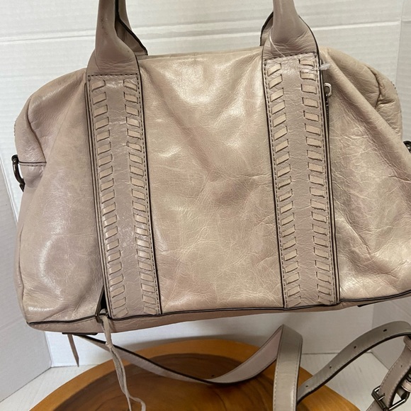 Large Rebecca Minkoff Oatmeal White Leather Tote Bag w/Shoulder Strap - Picture 2 of 14